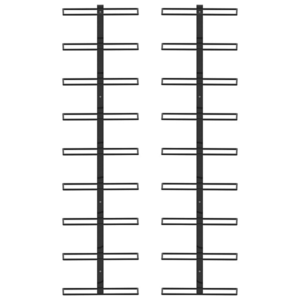 sienas vīna pudeļu plaukti 18 pudelēm,  2 gab., melna dzelzs