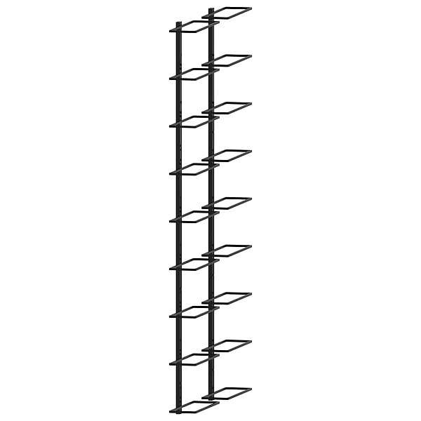 sienas vīna pudeļu plaukti 18 pudelēm,  2 gab., melna dzelzs