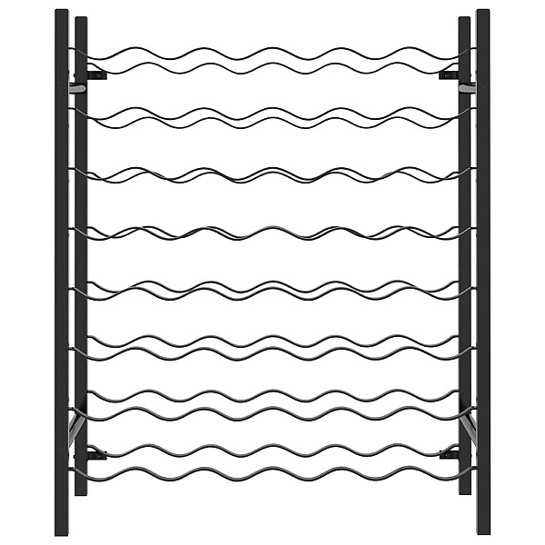vīna pudeļu plaukts, 48 pudelēm, melns metāls