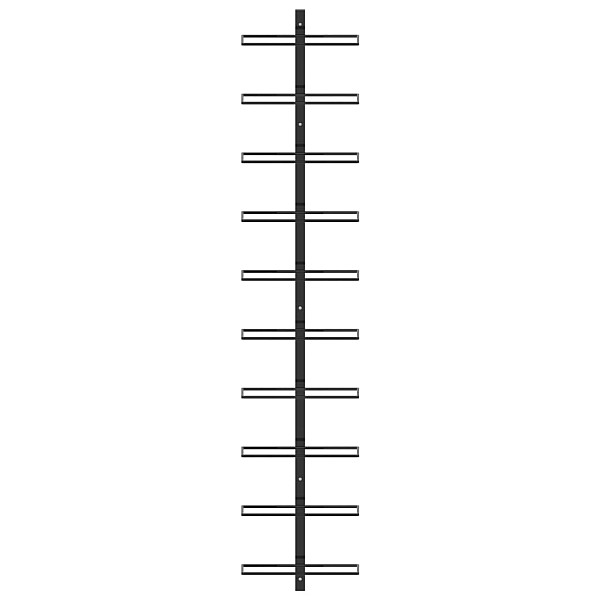 sienas vīna pudeļu plaukts 10 pudelēm, melns metāls