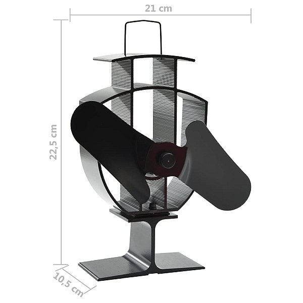 karstuma izplūdes ventilators, 2 lāpstiņas, melns