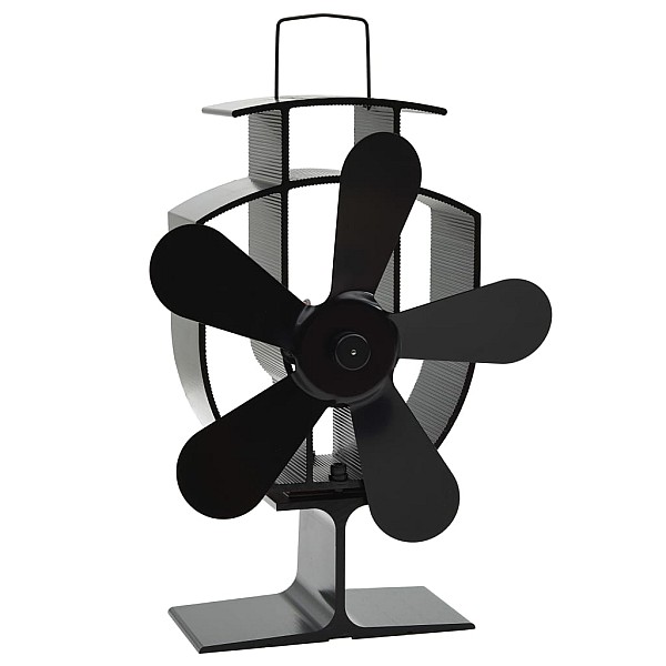 karstuma izplūdes ventilators, 5 lāpstiņas, melns