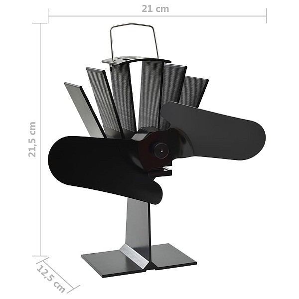 karstuma izplūdes ventilators, 2 lāpstiņas, melns