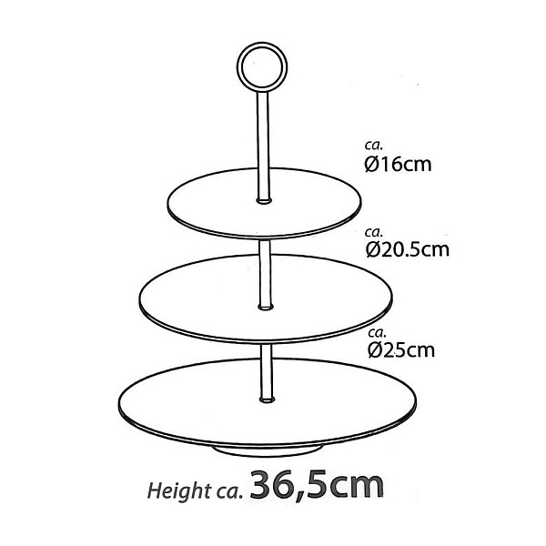 Excellent Houseware servēšanas statīvs, 3 stāvi, 36,5 cm, tērauds