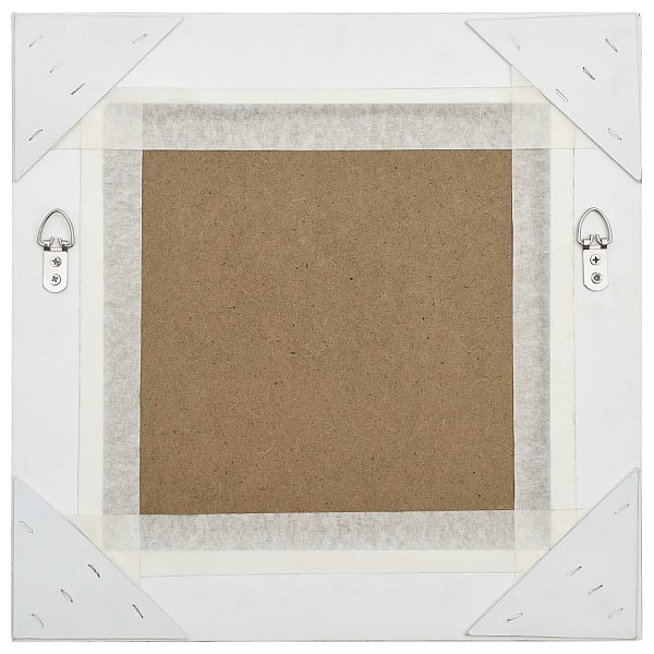 baroka stila sienas spogulis, 40x40 cm, balts