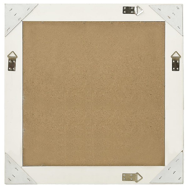 baroka stila sienas spogulis, 60x60 cm, balts