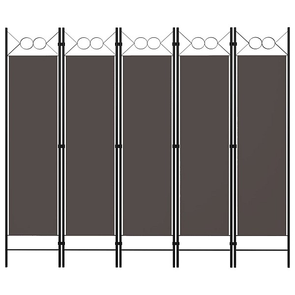 5-paneļu istabas aizslietnis, antracītpelēks, 200x180 cm