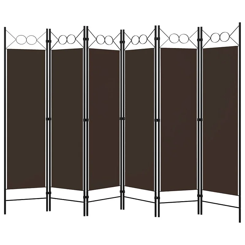Kambario pertvara, 6 dalių, rudos spalvos, 240x180cm Kambario pertvara, 6 dalių, rudos spalvos, 240x180cm