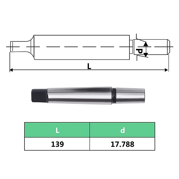 urbjmašīnas patrona MT2-B18, 16 mm iespīlēšanas diapazons