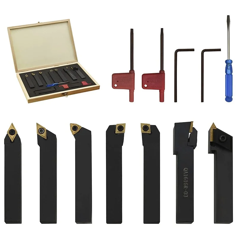 Tekinimo įrankių rinkinys, 12 dalių, 16x16mm, 100mm Tekinimo įrankių rinkinys, 12 dalių, 16x16mm, 100mm