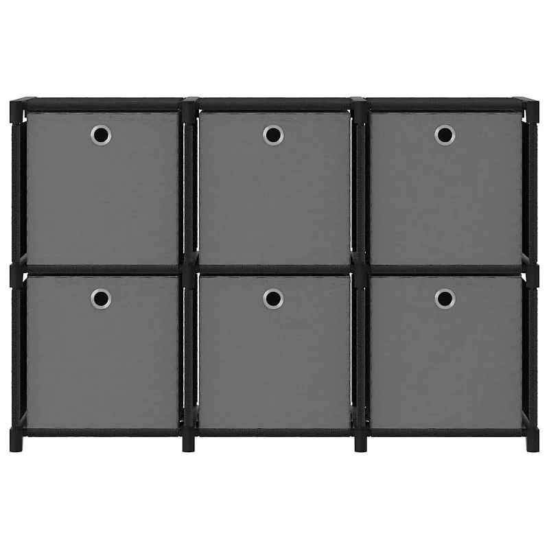 plaukts, 6 kubveida nodalījumi, 103x30x72,5 cm, melns, audums plaukts, 6 kubveida nodalījumi, 103x30x72,5 cm, melns, audums