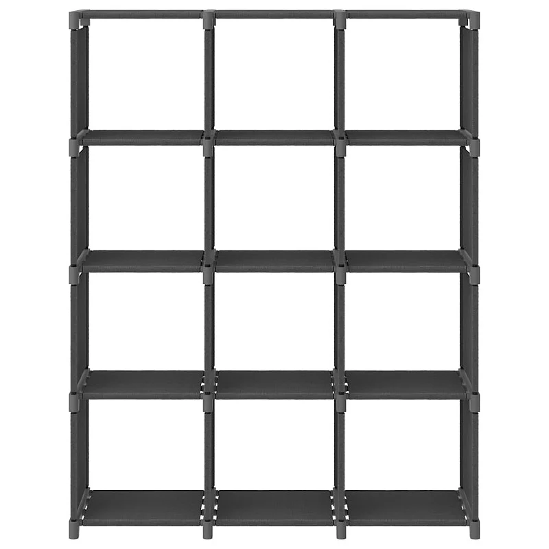 plaukts, 12 kubveida nodalījumi, 103x30x141 cm, pelēks, audums plaukts, 12 kubveida nodalījumi, 103x30x141 cm, pelēks, audums