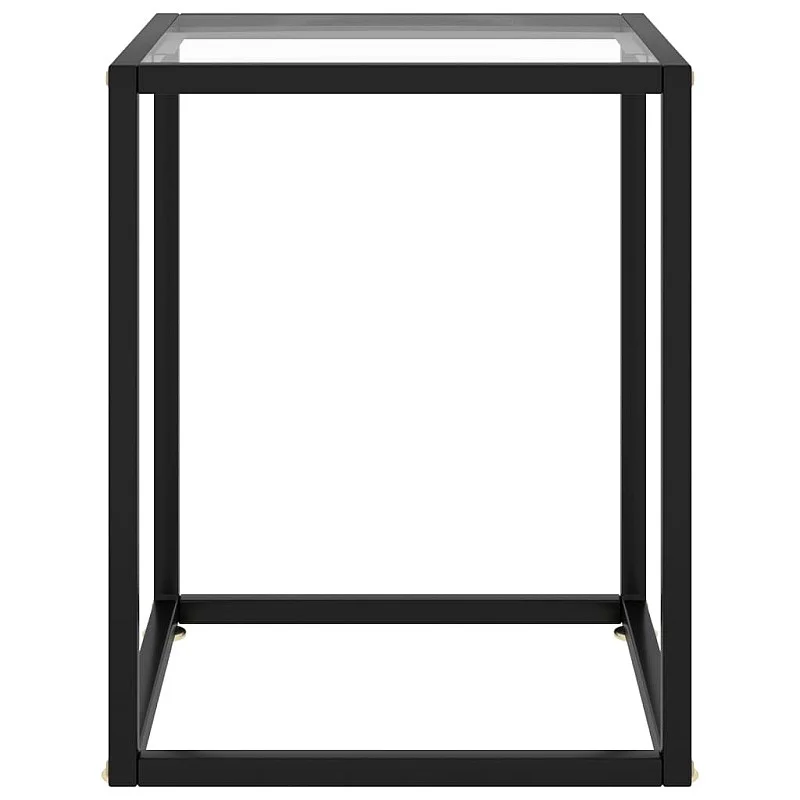 Kavos staliukas su grūdintu stiklu, juodas, 40x40x50cm Kavos staliukas su grūdintu stiklu, juodas, 40x40x50cm