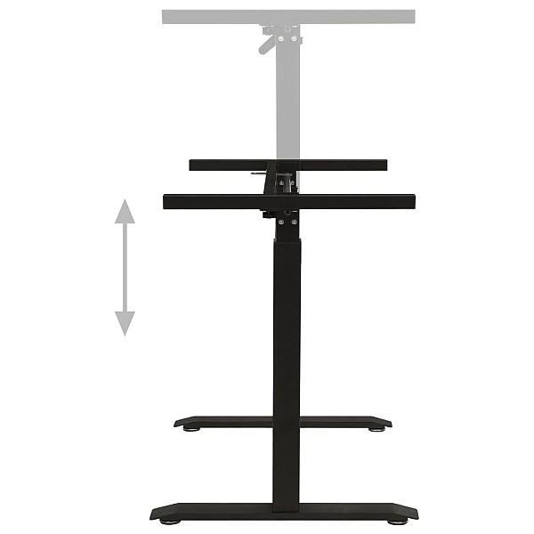 galda rāmis, manuāli regulējams augstums, ar rokas kloķi, melns