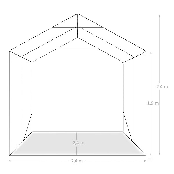 garāžas telts, PVC, 2,4x2,4 m, zaļa