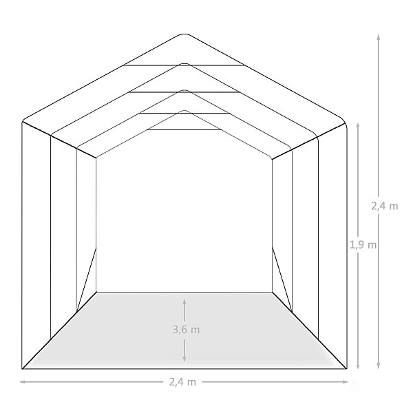 garāžas telts, PVC, 2,4x3,6 m, zaļa