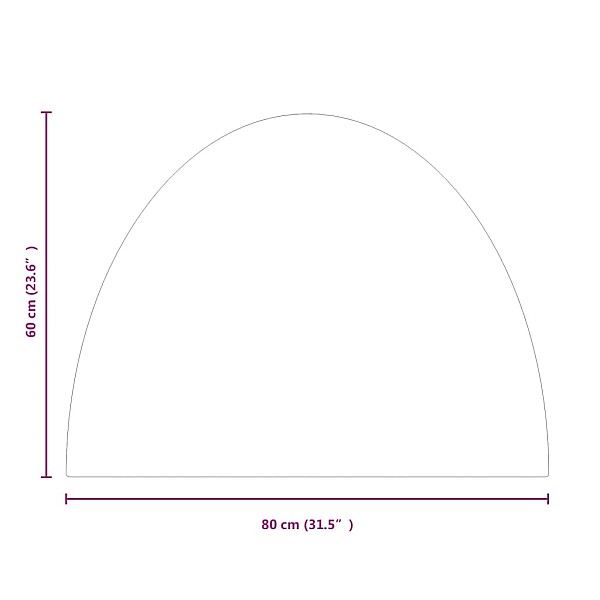 kamīna plāksne, pusapaļa, stikls, 800x600 mm