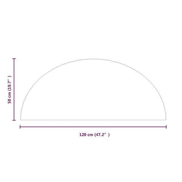 kamīna plāksne, pusapaļa, stikls, 1200x500 mm