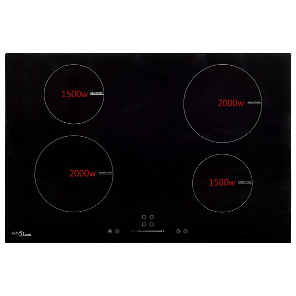 indukcijas plīts ar 4 riņķiem, skārienjūtīga, stikls, 7000 W