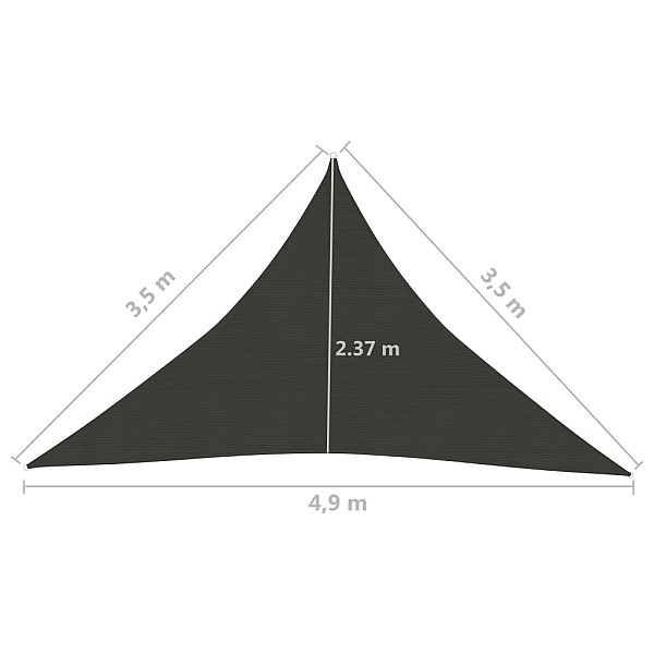 saulessargs, 160 g/m², antracītpelēks, 3,5x3,5x4,9 m, HDPE