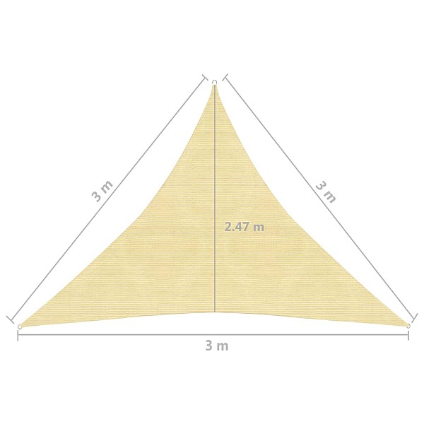 saulessargs, 160 g/m², bēšs, 3x3x3 m, HDPE