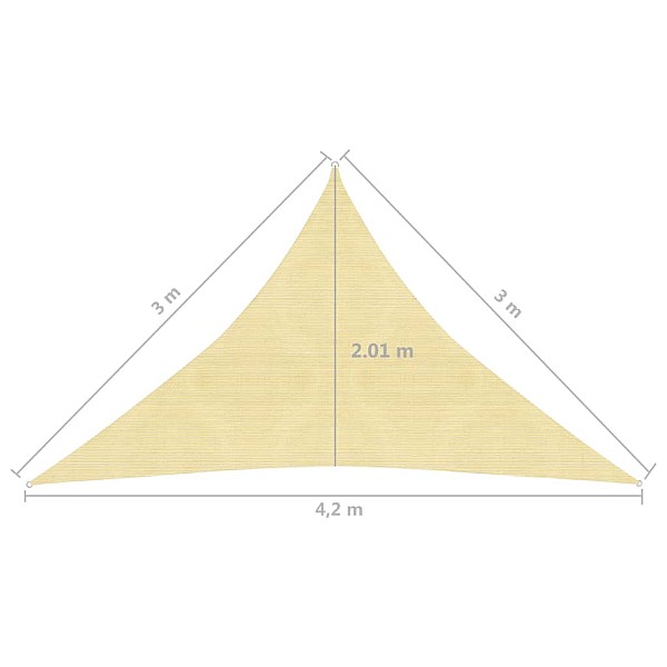 saulessargs, 160 g/m², bēšs, 3x3x4,2 m, HDPE