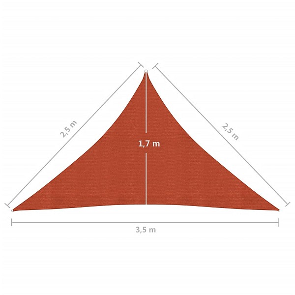 saulessargs, 160 g/m², sarkanbrūns, 2,5x2,5x3,5 m, HDPE