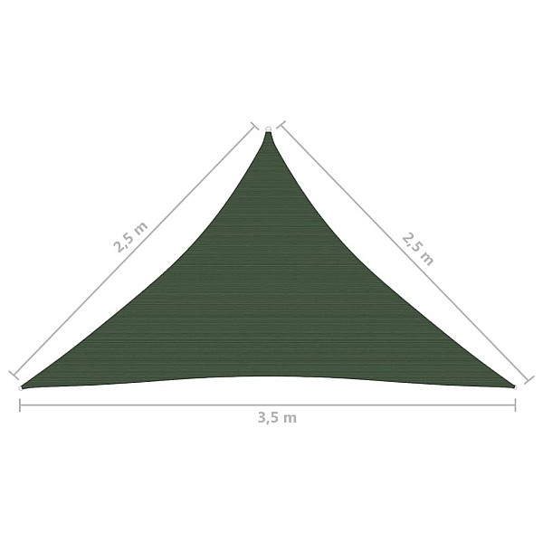 saulessargs, 160 g/m², tumši zaļš, 2,5x2,5x3,5 m, HDPE