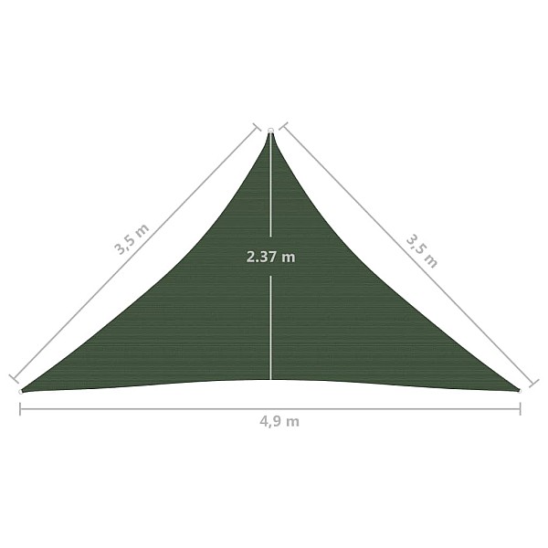 saulessargs, 160 g/m², tumši zaļš, 3,5x3,5x4,9 m, HDPE