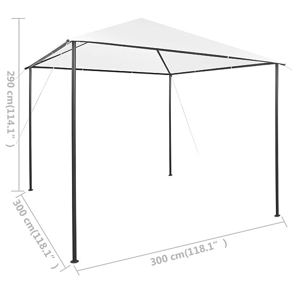 dārza nojume, 3x3x2,9 m, balta, 180 g/m²