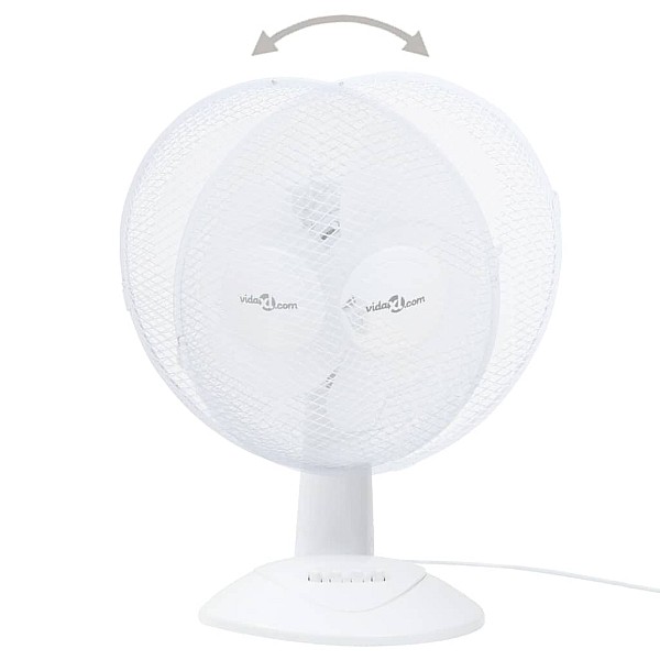 galda ventilators ar 3 ātrumiem, 30 cm, 40 W, balts