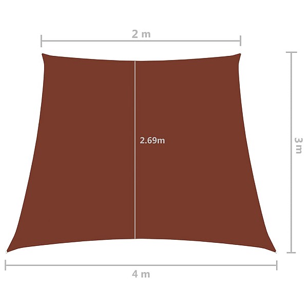 saulessargs, 2/4x3 m, trapeces forma, sarkanbrūns audums