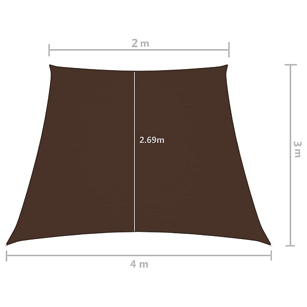 saulessargs, 2/4x3m, trapeces forma, brūns oksforda audums