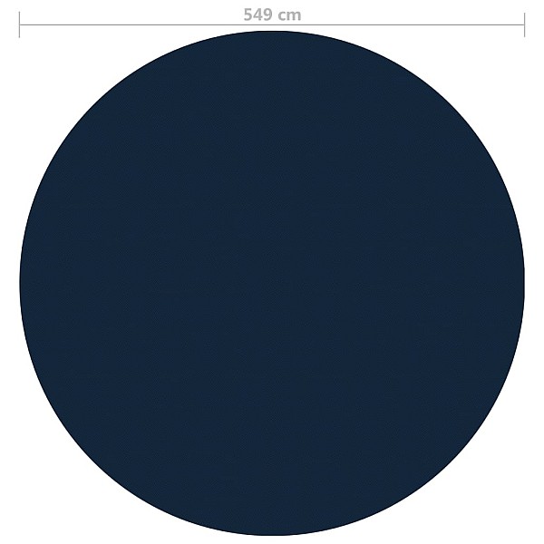 baseina pārklājs, solārs, peldošs, 549 cm, melns un zils PE