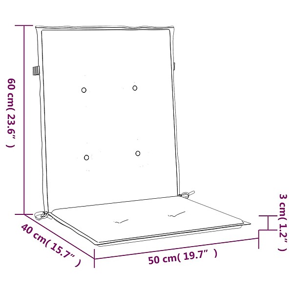 dārza krēslu spilveni, 6 gab., melni, 100x50x3 cm, audums