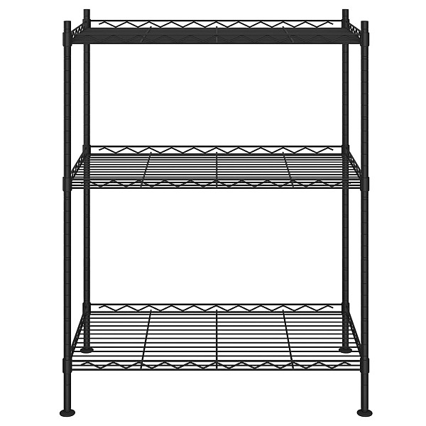 3 līmeņu glabāšanas plaukts, 60x35x76 cm, melns, 150 kg