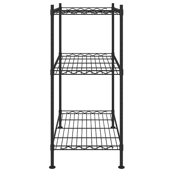 3 līmeņu glabāšanas plaukts, 60x35x76 cm, melns, 150 kg