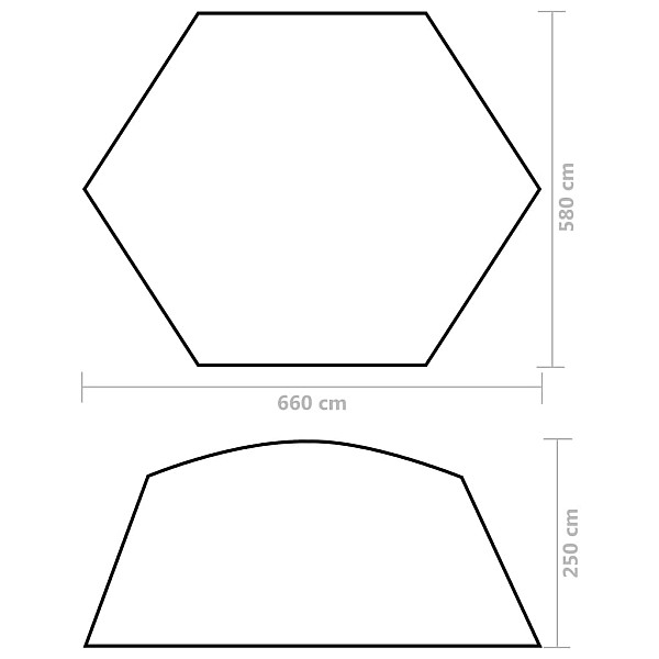 baseina nojume, 660x580x250 cm, zaļš audums