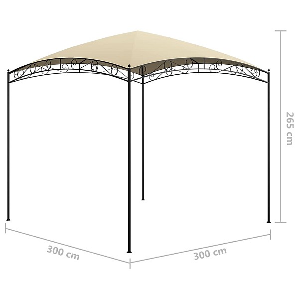 dārza nojume, 3x3x2,65 m, krēmkrāsas, 180 g/m²