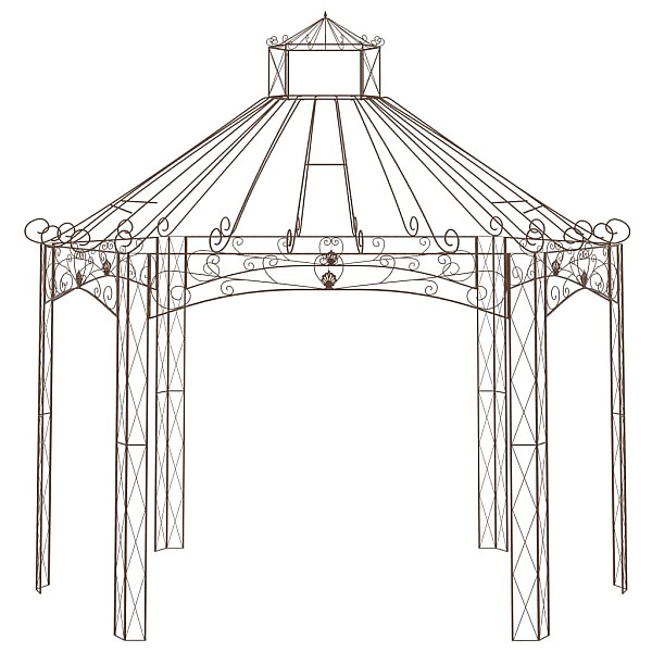 dārza paviljons, 400x258x378 cm, antīki brūna dzelzs