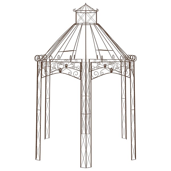 dārza paviljons, 400x258x378 cm, antīki brūna dzelzs