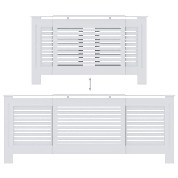 radiatora pārsegs, balts MDF, 205 cm