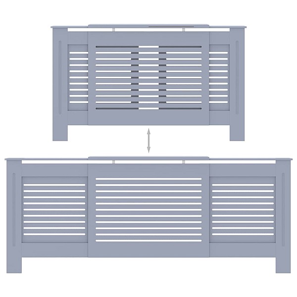 radiatora pārsegs, pelēks MDF, 205 cm