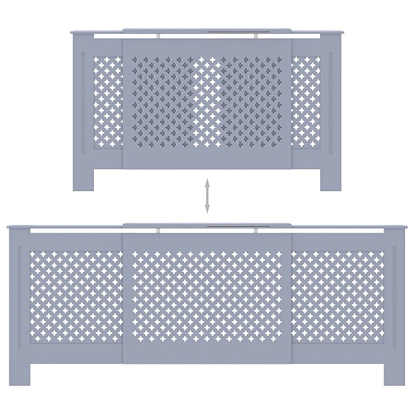 radiatora pārsegs, pelēks MDF, 205 cm