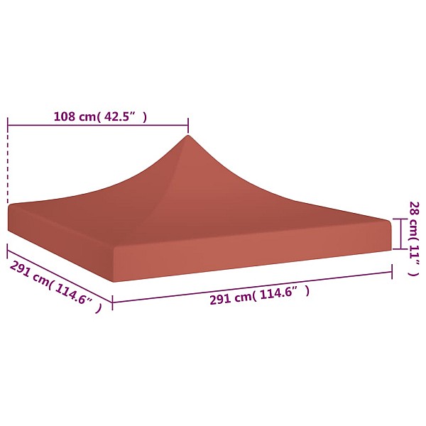 dārza nojumes jumts, 3x3 m, sarkanbrūns, 270 g/m²