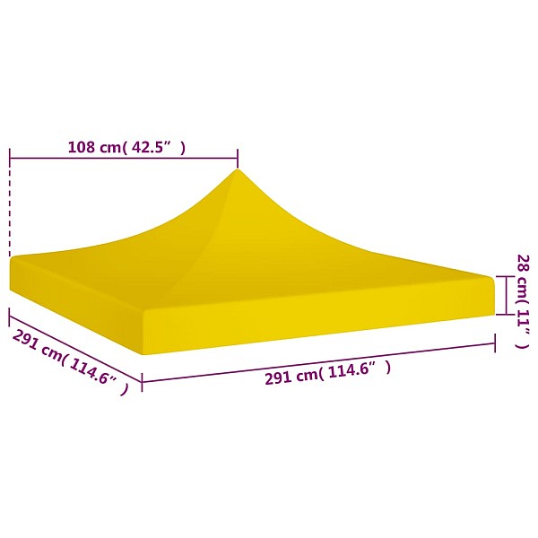 dārza nojumes jumts, 3x3 m, dzeltens, 270 g/m²