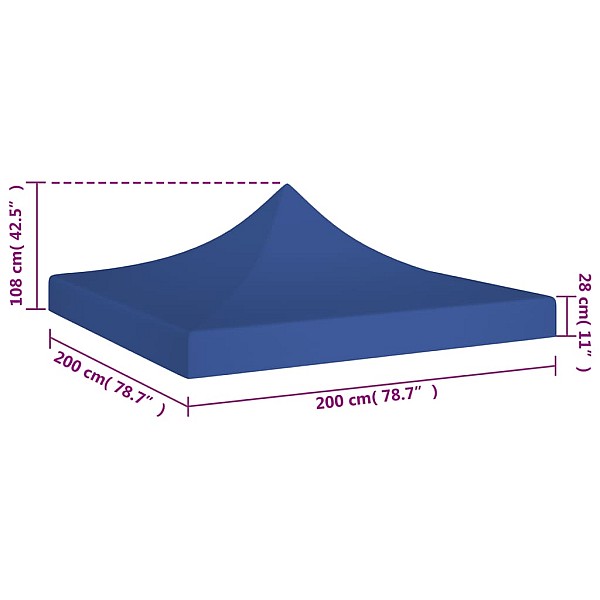 dārza nojumes jumts, 2x2 m, zils, 270 g/m²