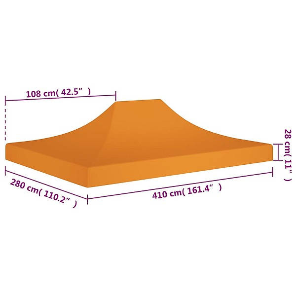 dārza nojumes jumts, 4x3 m, oranžs, 270 g/m²