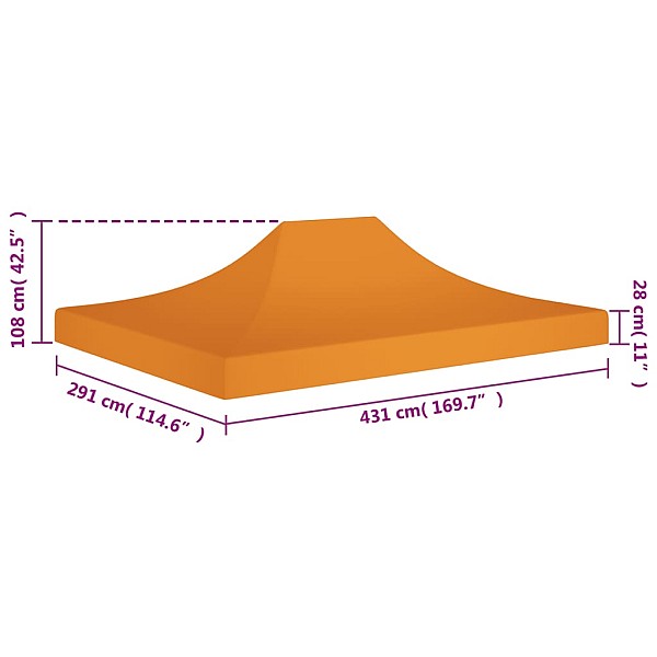 dārza nojumes jumts, 4,5x3 m, oranžs, 270 g/m²