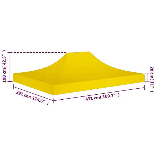 dārza nojumes jumts, 4,5x3 m, dzeltens, 270 g/m²